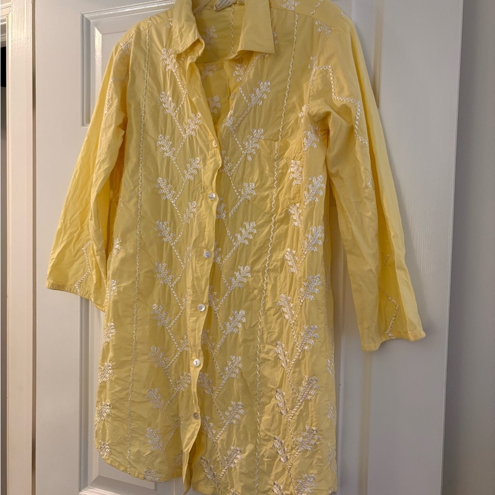 Julia Amory Chamomile Embroidered Swizzle Dress